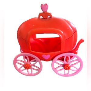 Vintage Doll Hasbro Storykins Cinderella  Pumpkin Carriage Red Pink Plastic